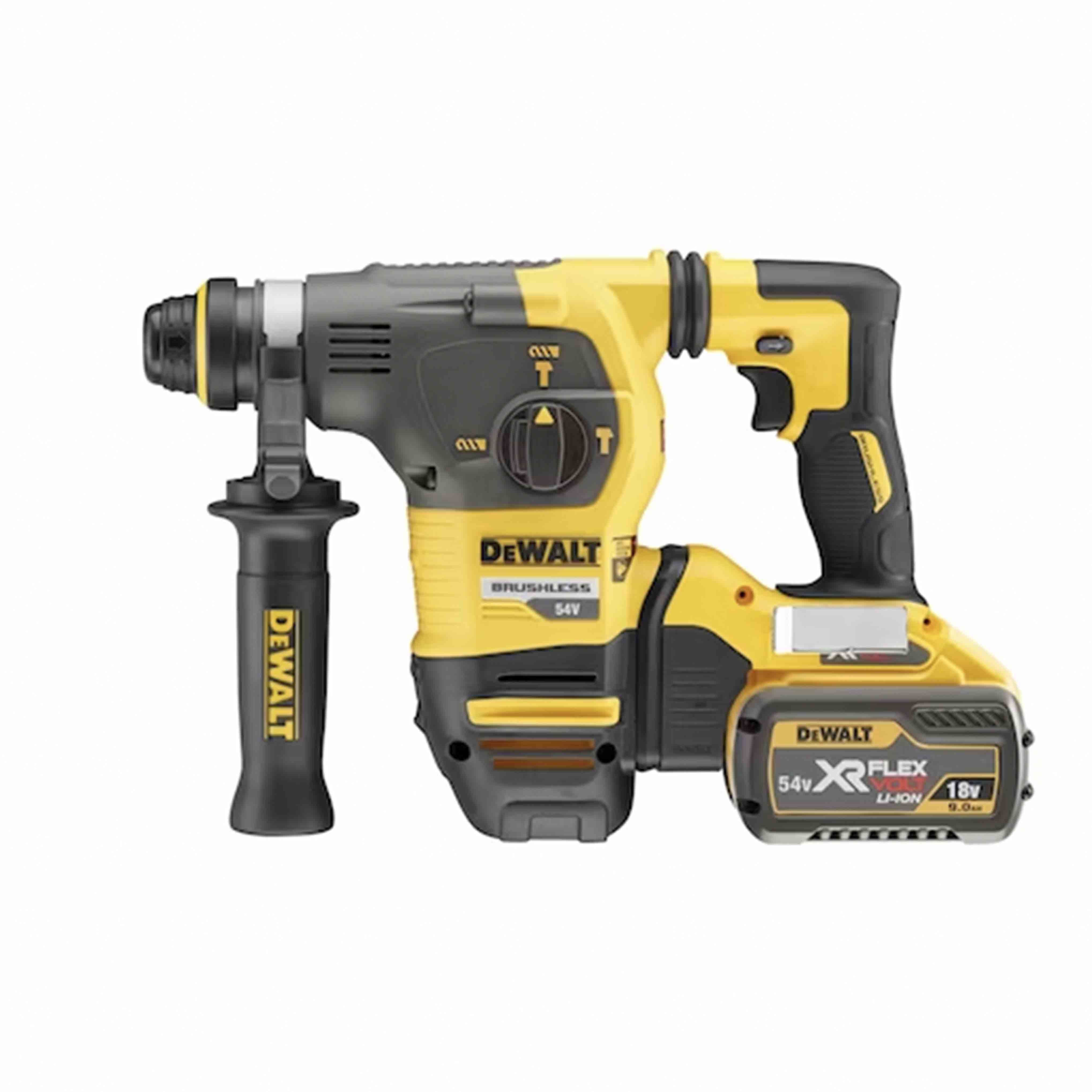 SDS-Plus 30mm Hammer Drill 54V 9.0Ah XR FLEXVOLT High Power BRUSHLESS Motor in TSTACK CASE and ACCESSORIES - DeWALT - DCH333X2-QW SDS-Plus 30mm Hammer Drill 54V 9.0Ah XR FLEXVOLT High Power BRUSHLESS Motor in TSTACK CASE and ACCESSORIES - DeWALT - DCH333X2-QW